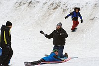 D5C_4989 Kids sledding on the Big Valley off of Main St in Yorktowm