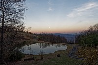 Moon and sunrises over Spring Pond